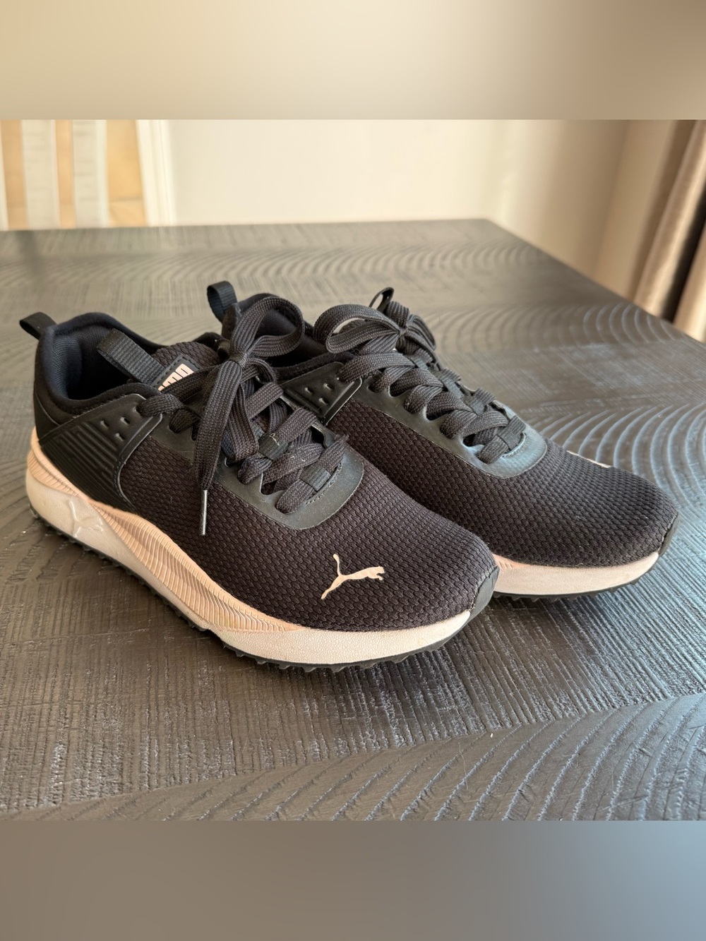 Puma Black and Pink Athletic Sneakers